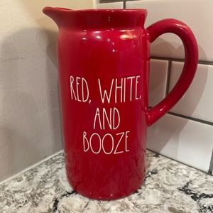 Rae Dunn- Red, White and Booze pitcher